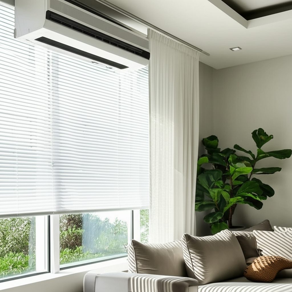 Generate a high-quality, relevant image prompt for an article about: How To Reduce Window AC Noise: