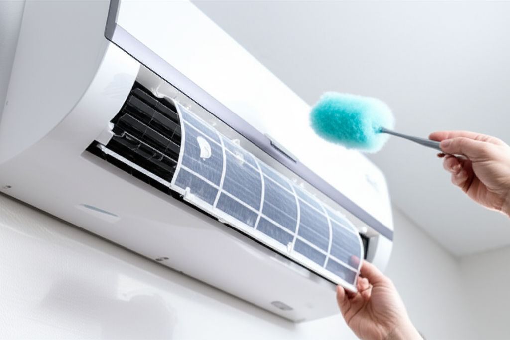 Generate a high-quality, relevant image prompt for an article about: How To Maintain Mini Split AC: