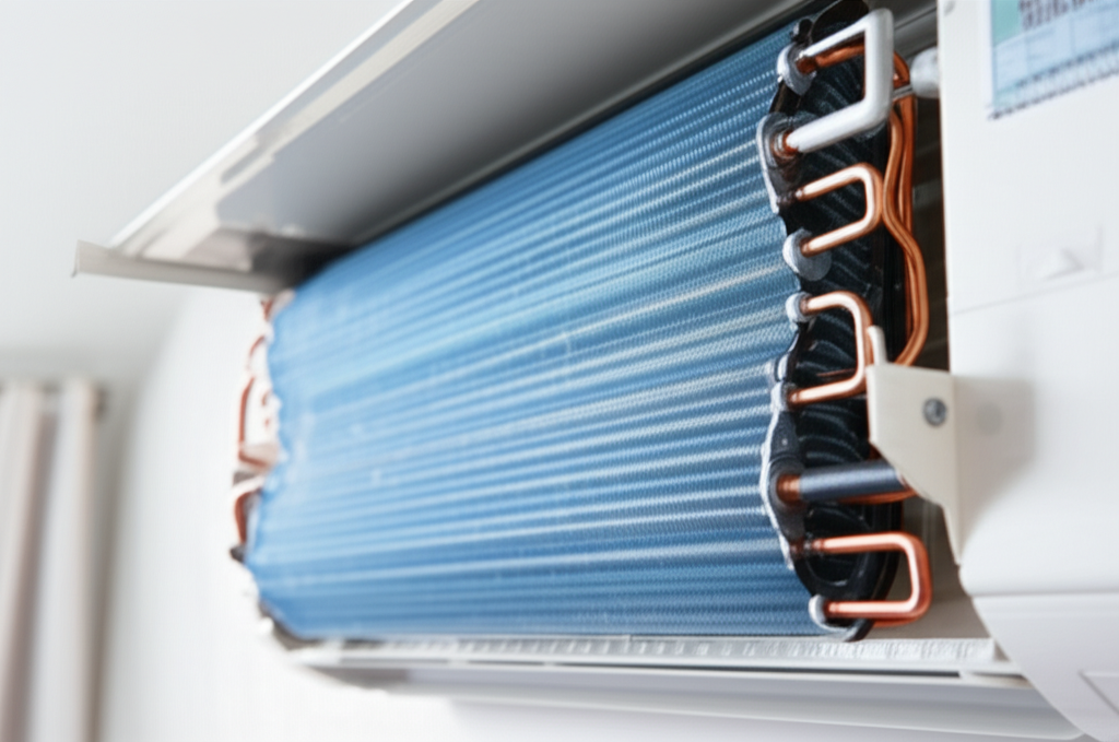 Generate a high-quality, relevant image prompt for an article about: How To Clean Mini Split Coils: