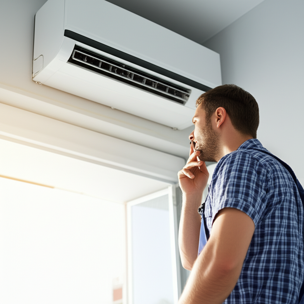 Generate a high-quality, relevant image prompt for an article about: Why Mini Split Not Cooling: Sho