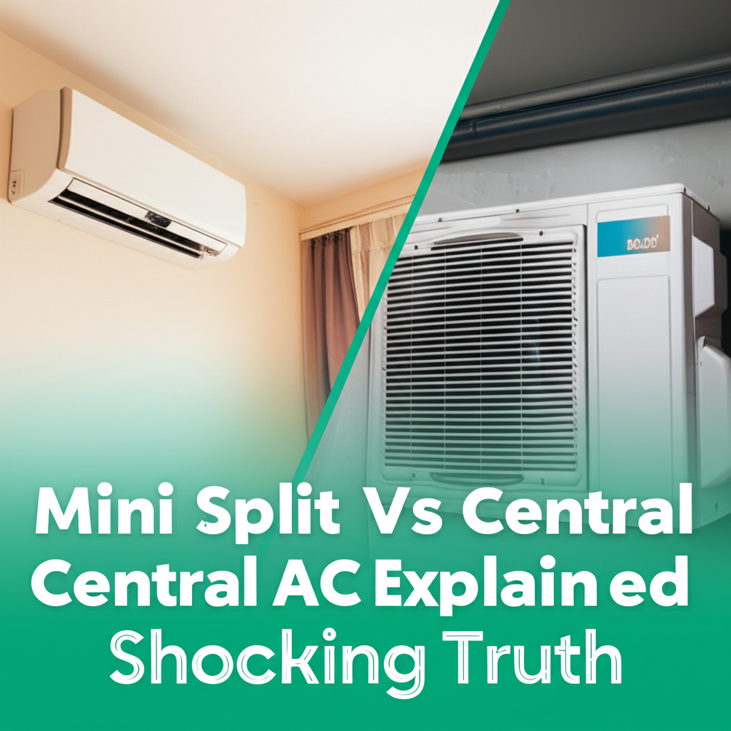 Generate a high-quality, relevant image prompt for an article about: Mini Split Vs Central AC Explai