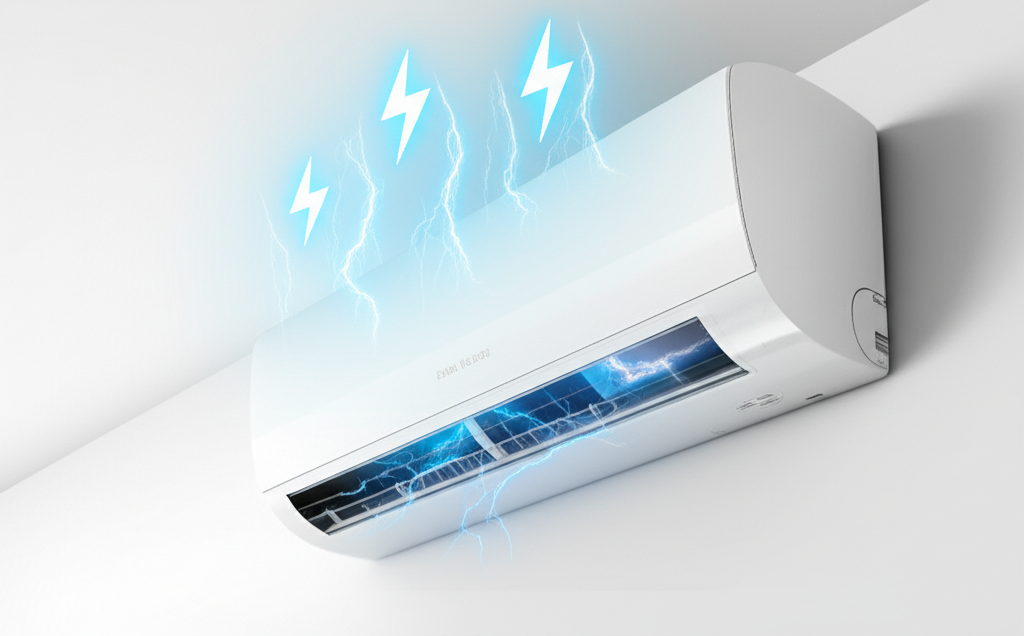 Generate a high-quality, relevant image prompt for an article about: How Much Electricity Mini Split