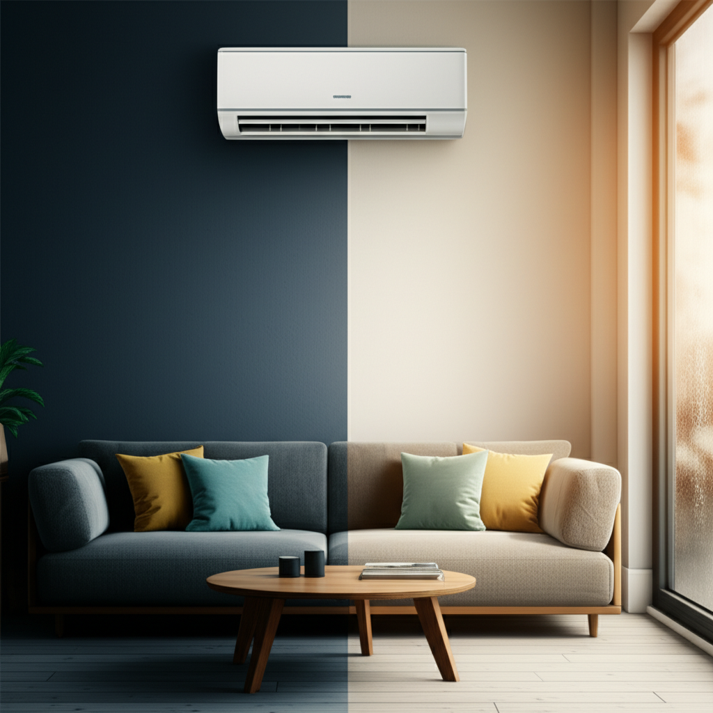 Generate a high-quality, relevant image prompt for an article about: Can Mini Split Heat A Whole Hou