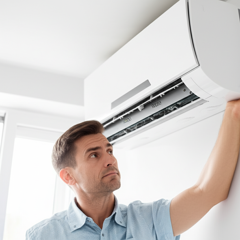 Generate a high-quality, relevant image prompt for an article about: Mini Split Troubleshooting Guid