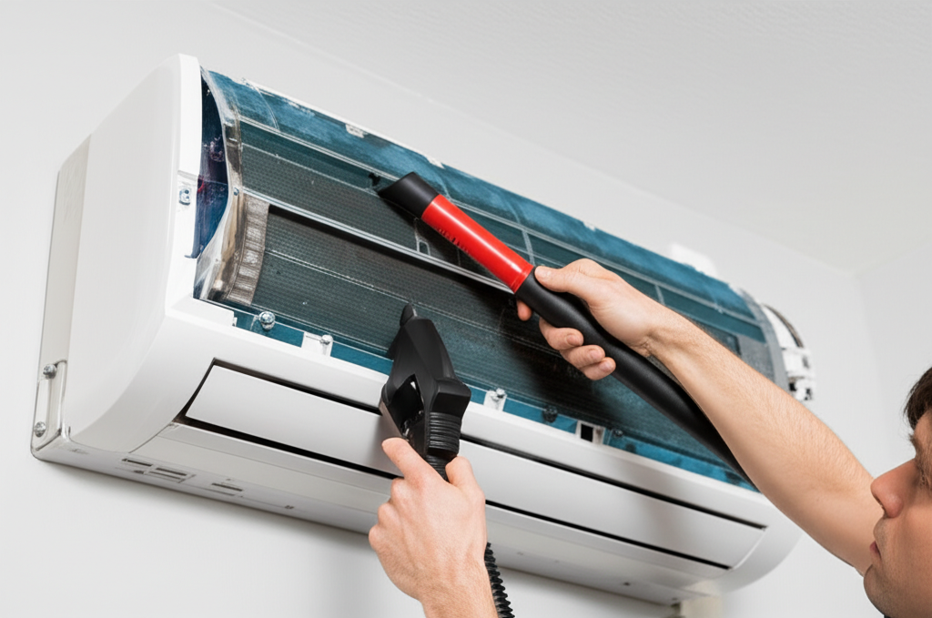 Generate a high-quality, relevant image prompt for an article about: How To Vacuum Mini Split Lines:
