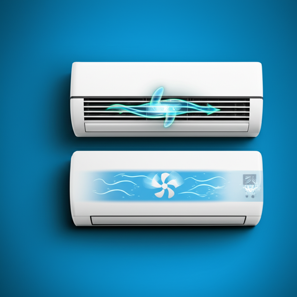 Generate a high-quality, relevant image prompt for an article about: Inverter vs Non Inverter Mini S