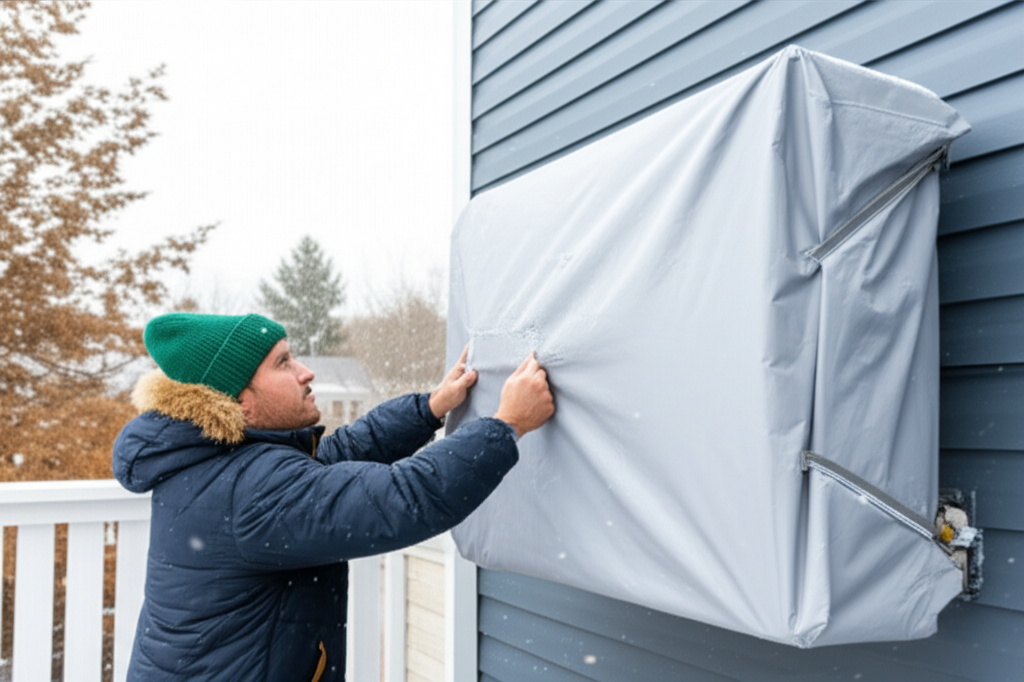 Generate a high-quality, relevant image prompt for an article about: How to Winterize Mini Split AC: