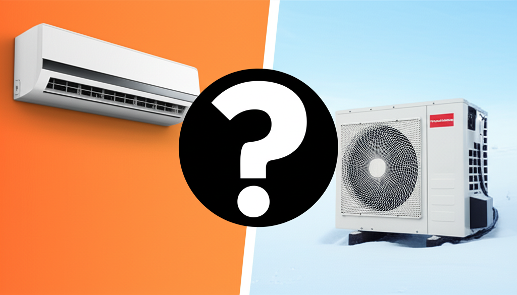 Generate a high-quality, relevant image prompt for an article about: Mini Split Vs Heat Pump Differe