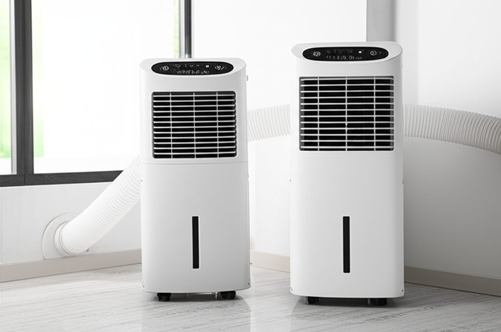 Generate a high-quality, relevant image prompt for an article about: **How to Choose a Portable AC**