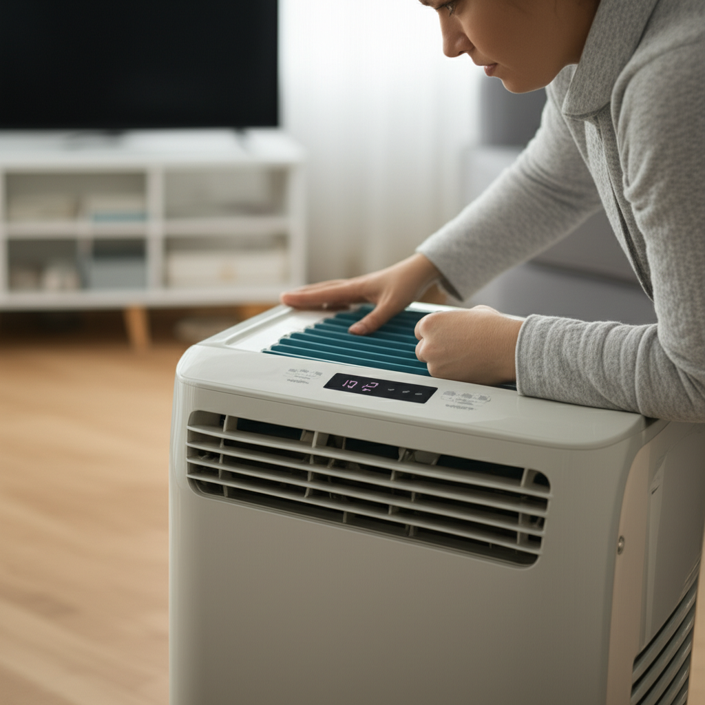 Generate a high-quality, relevant image prompt for an article about: How To Fix Portable AC Error Co