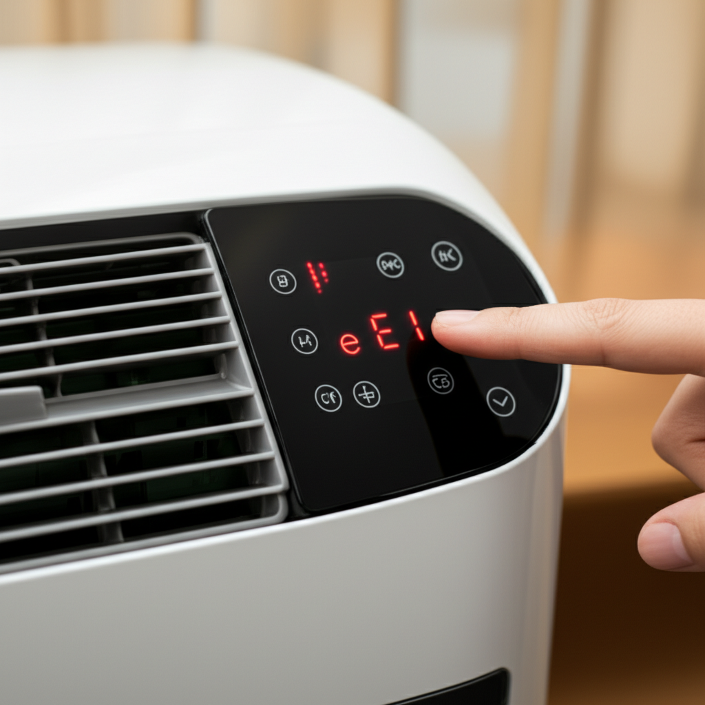 Generate a high-quality, relevant image prompt for an article about: How To Fix Portable AC Error Co