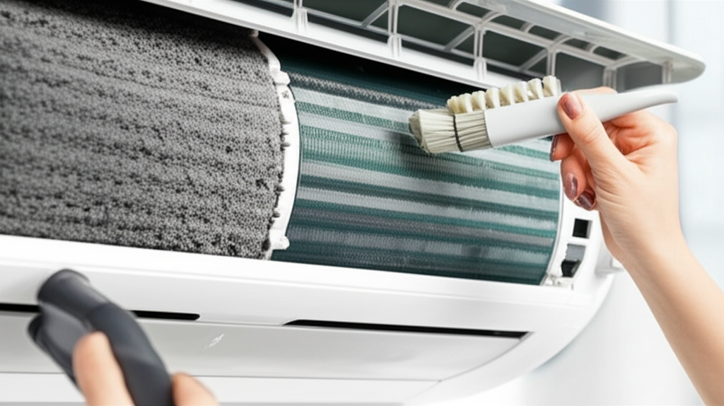 Generate a high-quality, relevant image prompt for an article about: How To Clean Portable AC Coils: