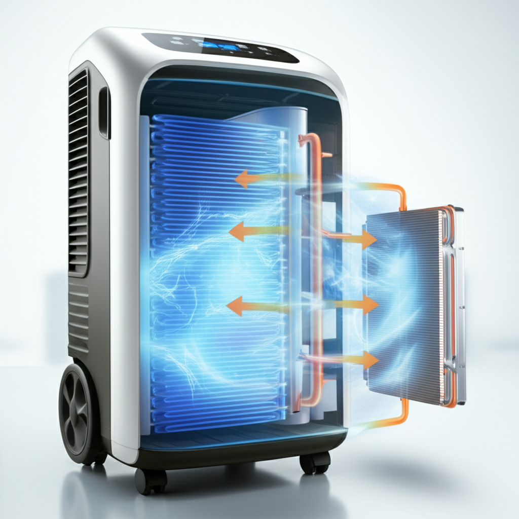 Generate a high-quality, relevant image prompt for an article about: How Portable Air Conditioners W