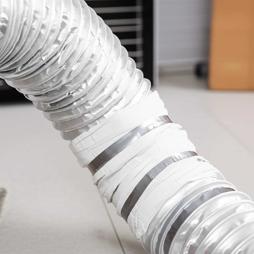 Generate a high-quality, relevant image prompt for an article about: How To Insulate Portable AC Hos