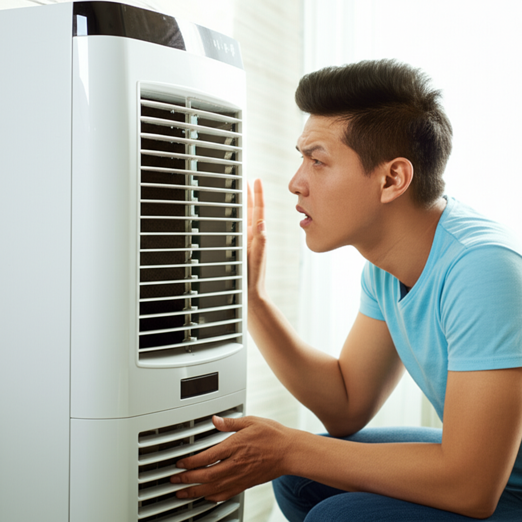 Generate a high-quality, relevant image prompt for an article about: Why Air Cooler Not Cooling Prop
