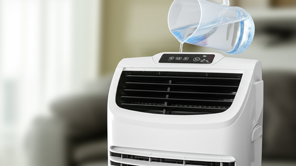 Generate a high-quality, relevant image prompt for an article about: How To Add Ice Or Water To Air
