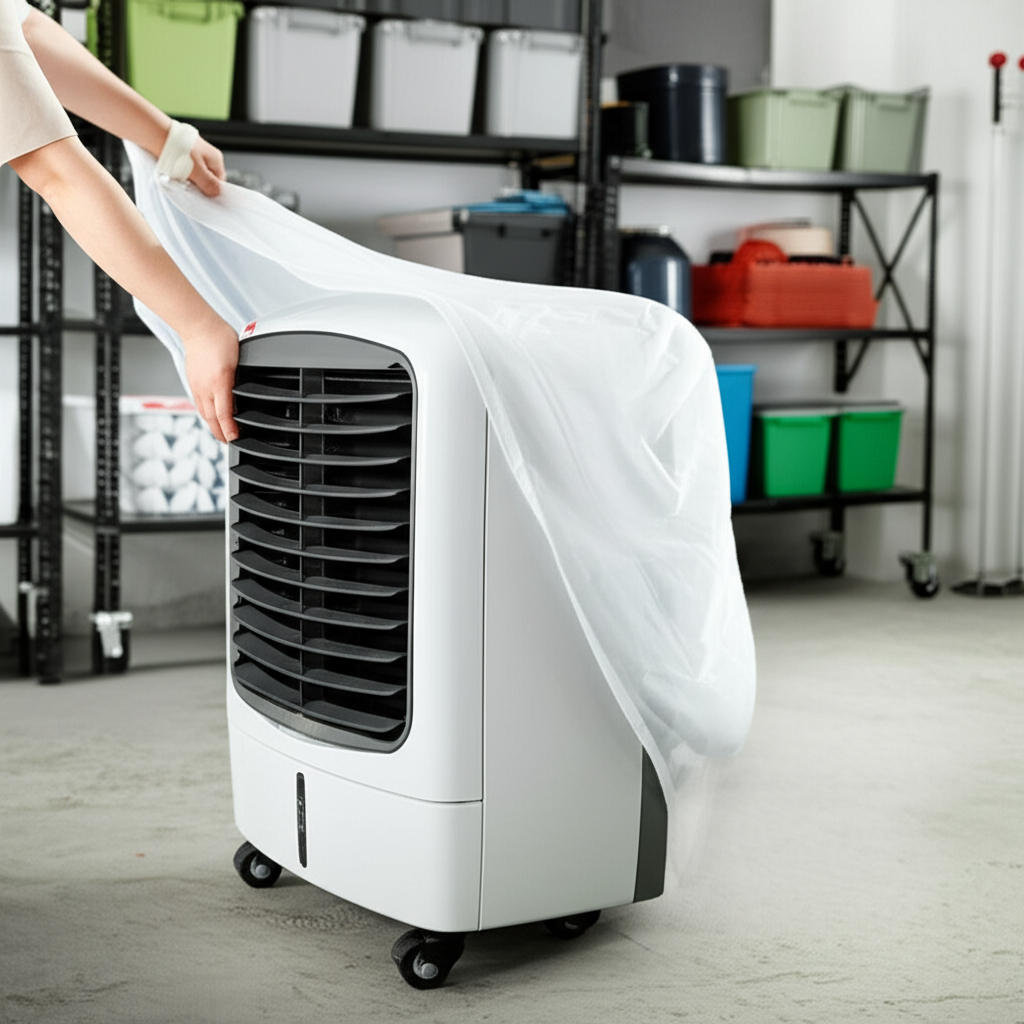 Generate a high-quality, relevant image prompt for an article about: How To Winterize Air Cooler: Cr