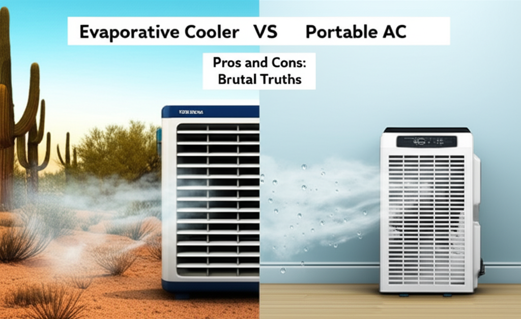 Generate a high-quality, relevant image prompt for an article about: Evaporative Cooler Vs Portable