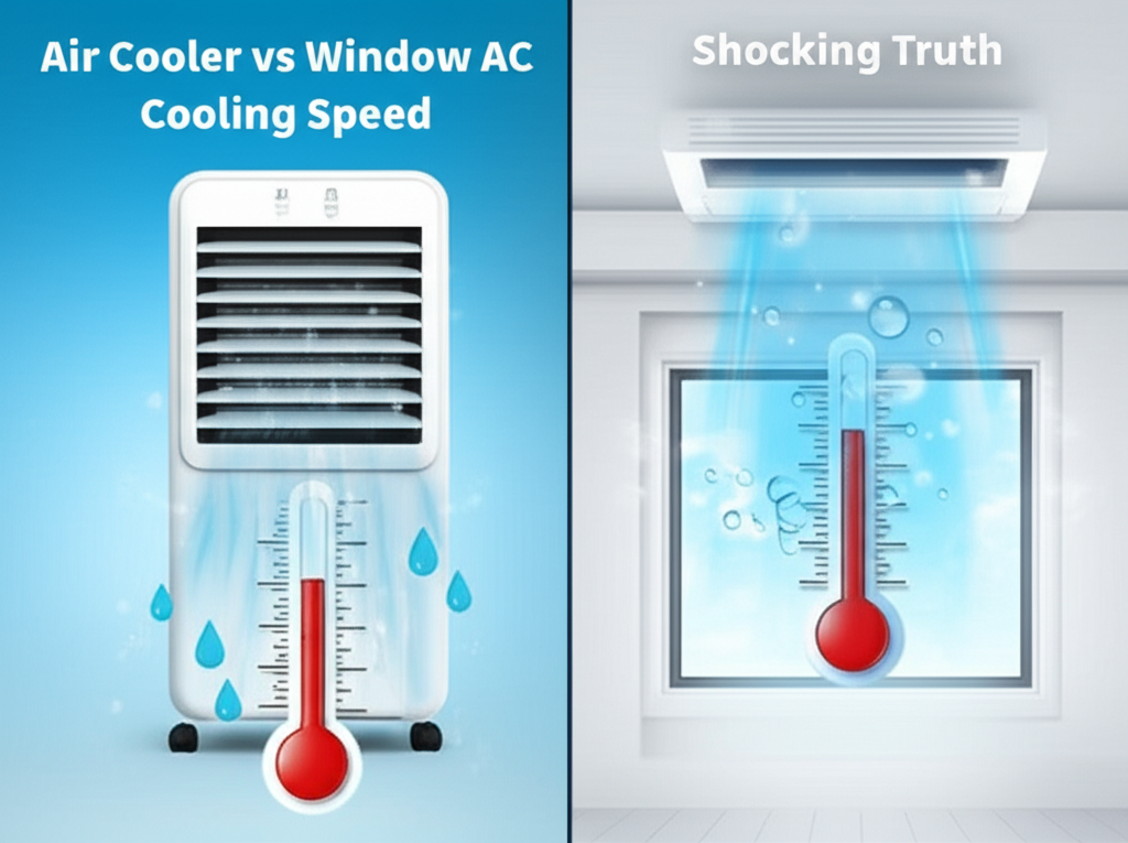 Generate a high-quality, relevant image prompt for an article about: Air Cooler Vs Window AC Cooling
