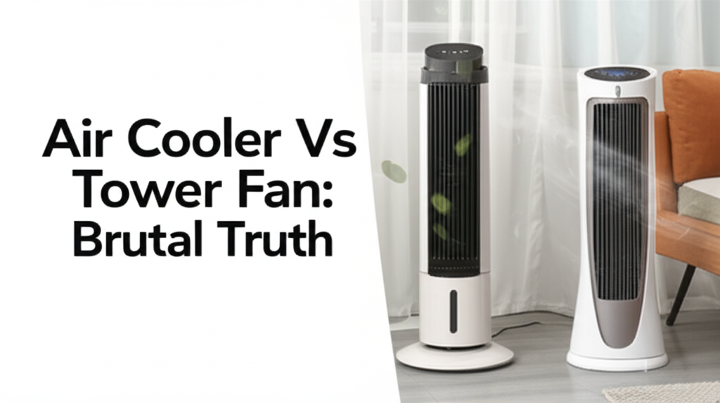 Generate a high-quality, relevant image prompt for an article about: Air Cooler Vs Tower Fan: Brutal