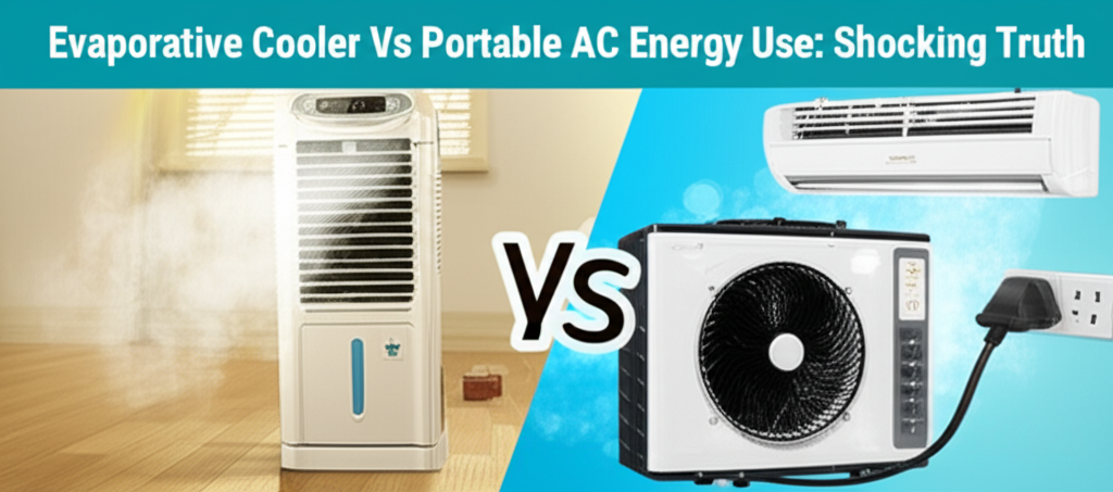 Generate a high-quality, relevant image prompt for an article about: Evaporative Cooler Vs Portable