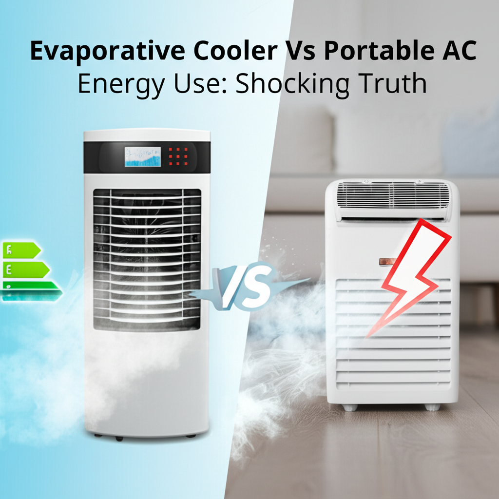Generate a high-quality, relevant image prompt for an article about: Evaporative Cooler Vs Portable