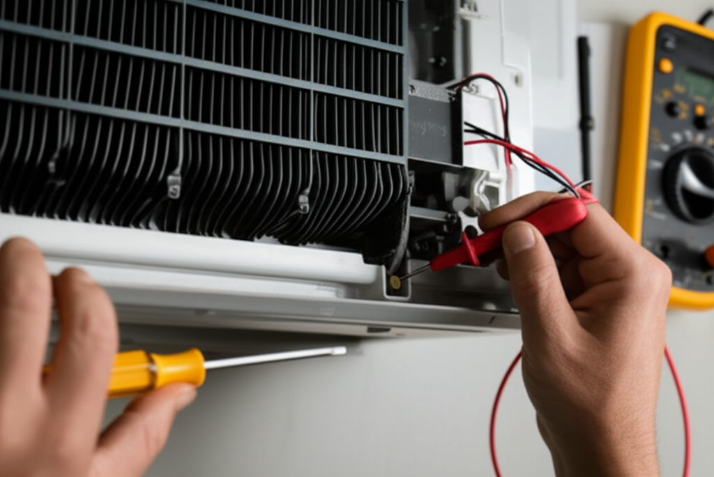 Generate a high-quality, relevant image prompt for an article about: How To Repair Mini Split Fan Mo