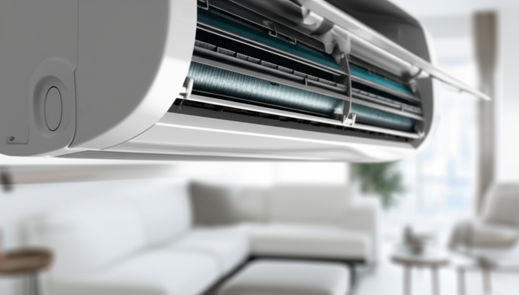 Generate a high-quality, relevant image prompt for an article about: How To Maintain Ductless AC Sys