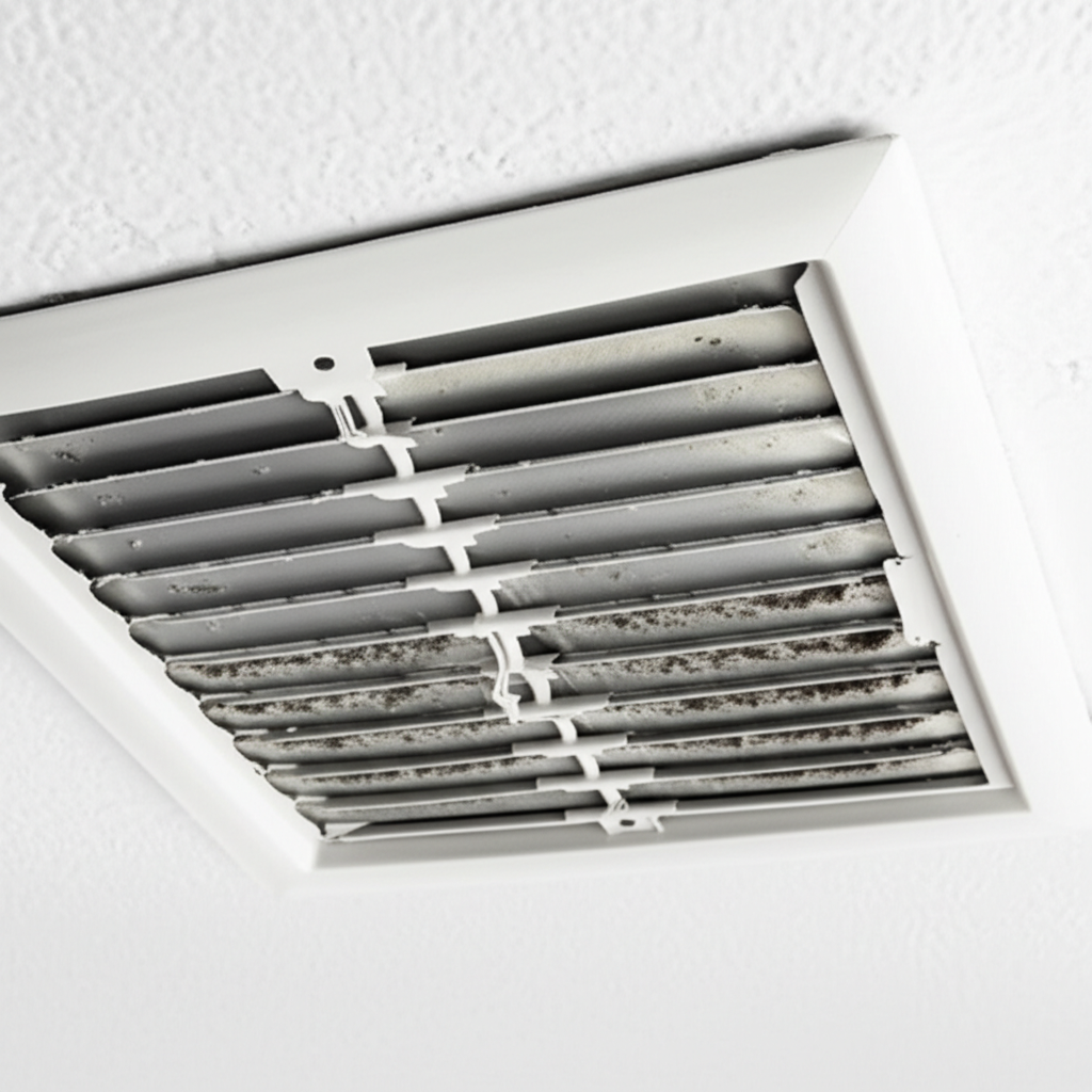 Generate a high-quality, relevant image prompt for an article about: How To Clean AC Air Vents: Brut