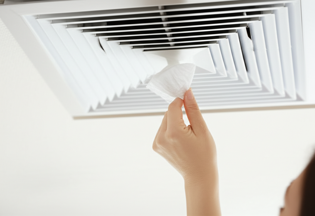 Generate a high-quality, relevant image prompt for an article about: How To Check AC Airflow Directi