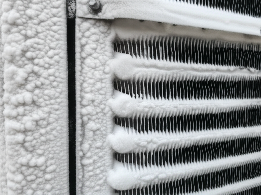 Generate a high-quality, relevant image prompt for an article about: How To Fix AC Cooling Coil Ice: