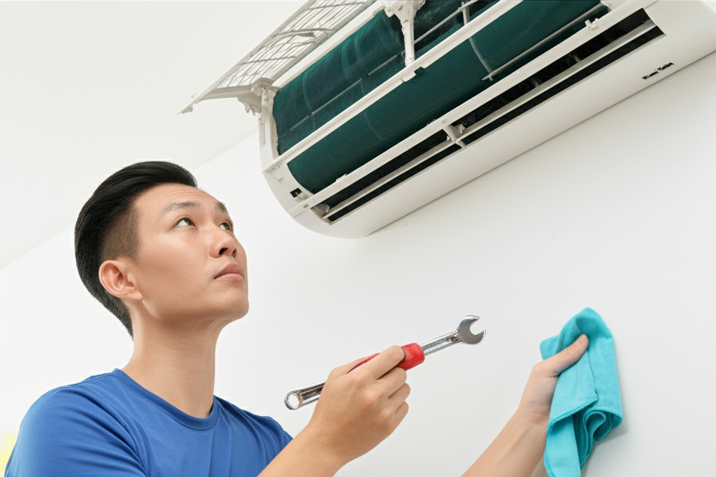 Generate a high-quality, relevant image prompt for an article about: How To Stop AC Water Dripping I