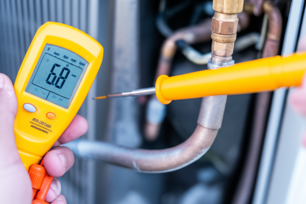 Generate a high-quality, relevant image prompt for an article about: How to Check AC Suction Temp: U