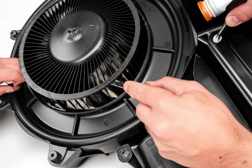 Generate a high-quality, relevant image prompt for an article about: How to replace AC blower wheel: