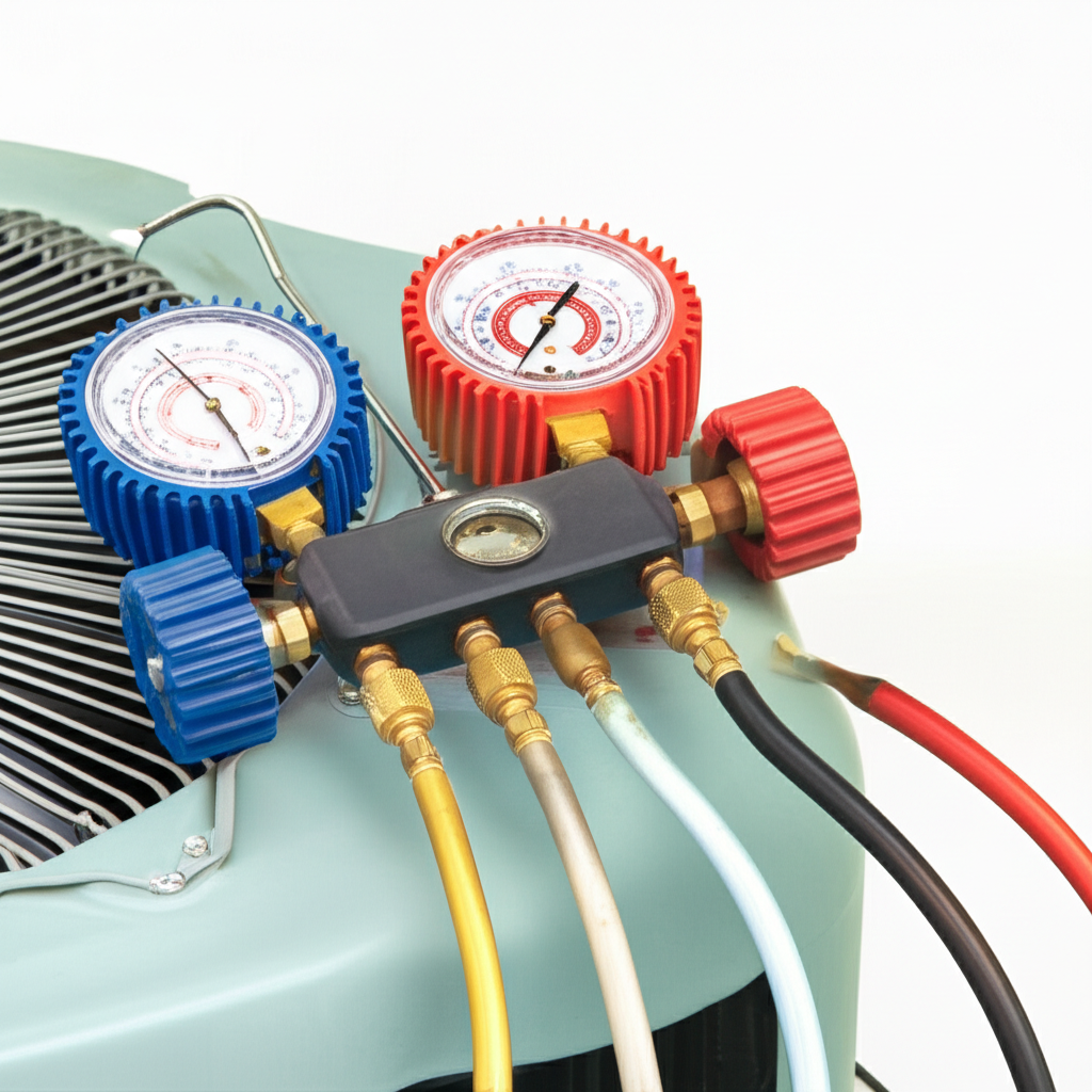 Generate a high-quality, relevant image prompt for an article about: Measure AC Superheat: Essential