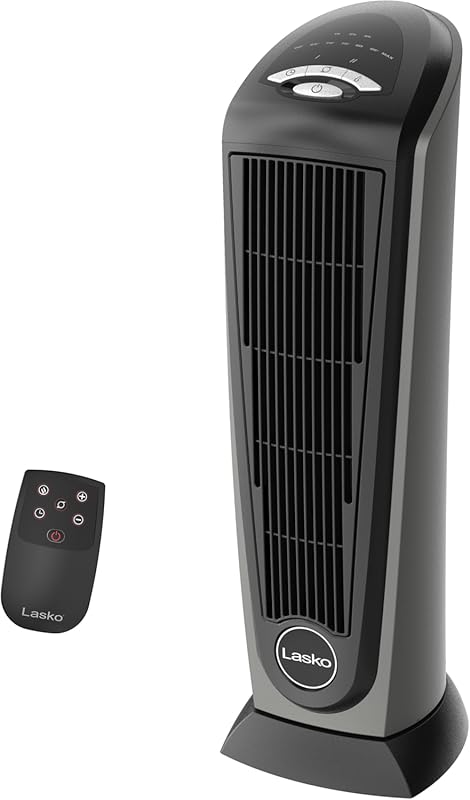 Lasko 1500W Ceramic Tower Space Heater with Remote, Thermostat, Timer 