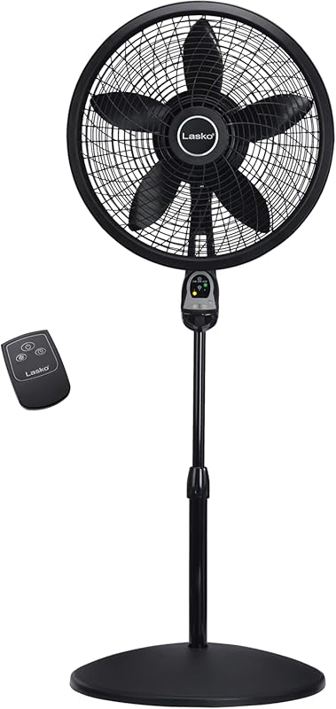 Lasko Oscillating Cyclone Pedestal Fan, Adjustable Height, Timer, Remo