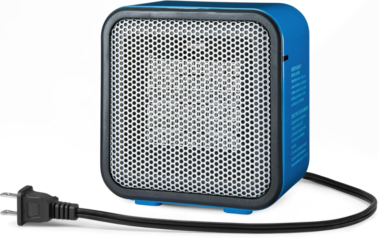 Amazon Basics Mini Ceramic Heater for Office Desk, Lightweight and Tip