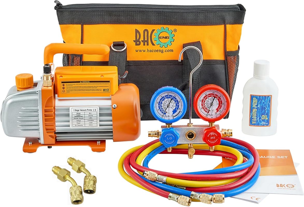 Best AC Maintenance Tools for Home: 3.6CFM Vacuum Pump Kit for R410A M