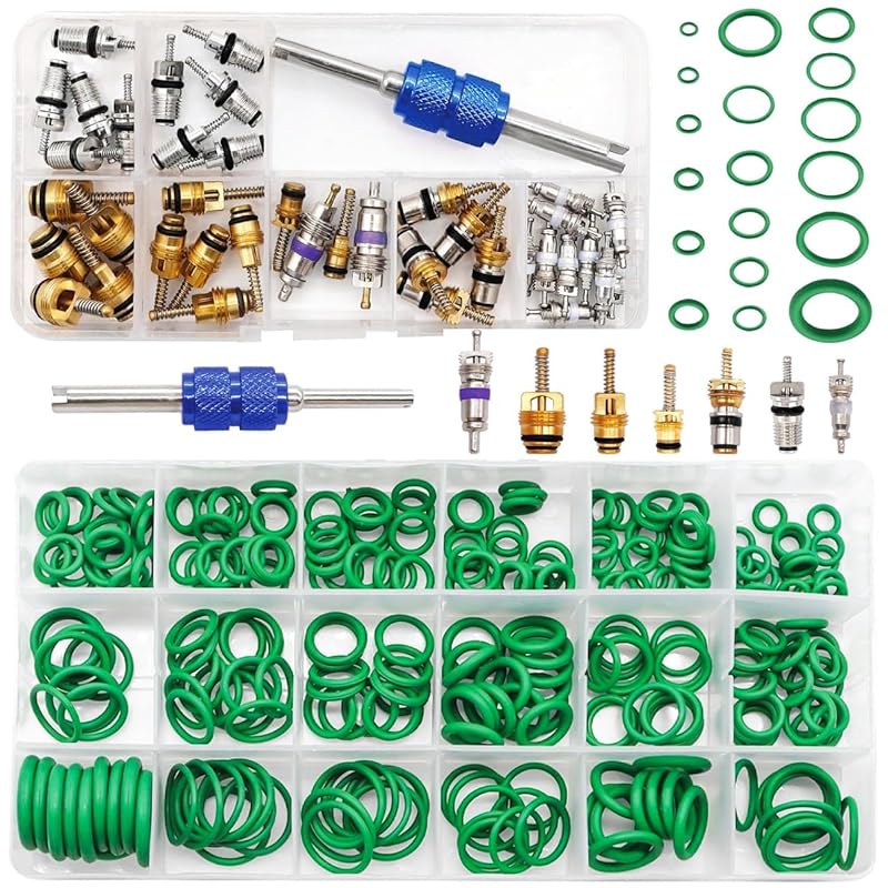 Car AC Repair Kit with O-Rings, Valve Cores, and Removal Tool for R134