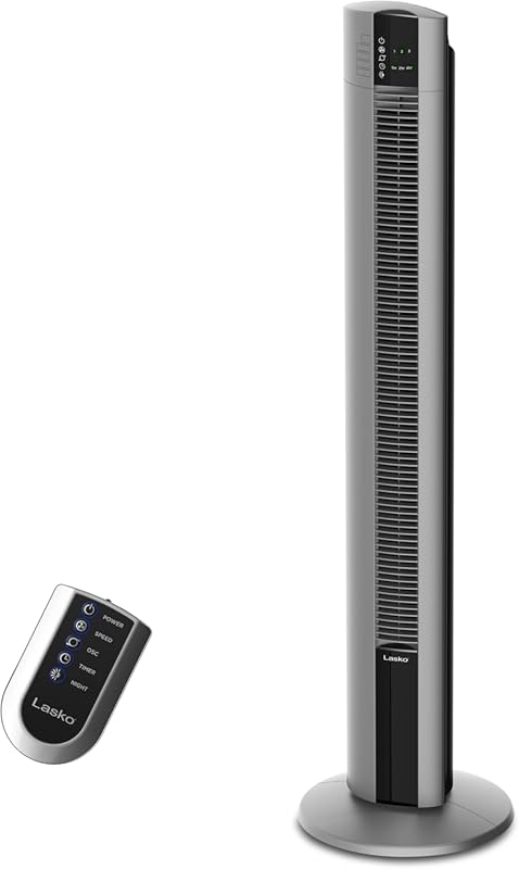 Lasko 48-Inch Oscillating Tower Fan with Remote and Nighttime Setting