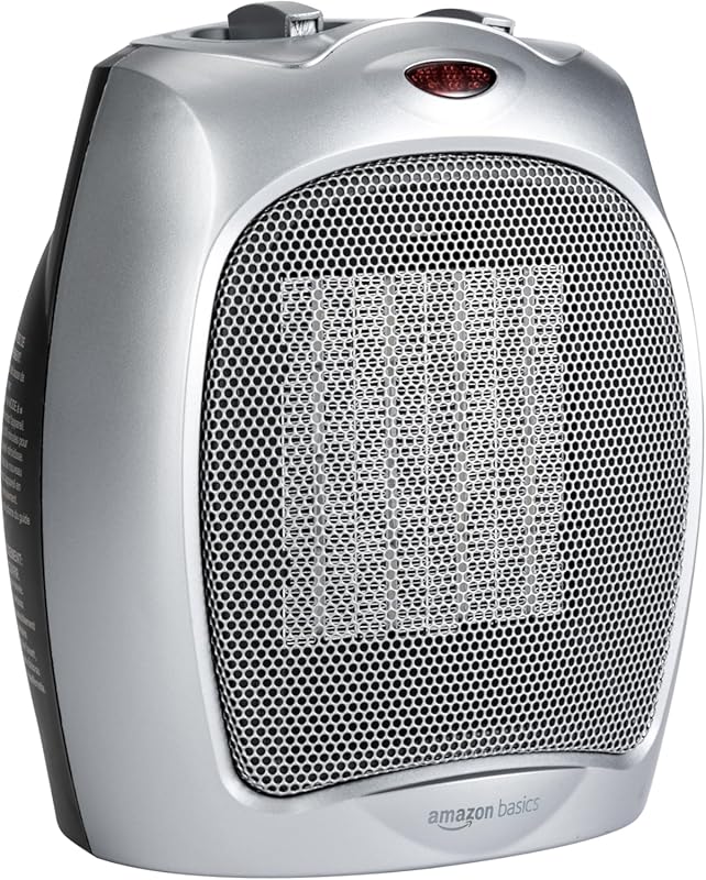 Compact Ceramic Space Heater with Safety Features and Adjustable Therm