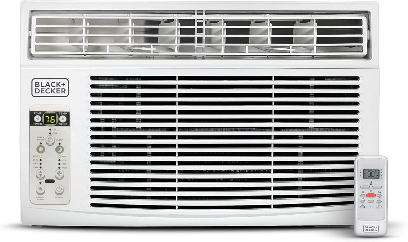 BLACK+DECKER 6,000 BTU Window Air Conditioner: Remote Control, 3 Speed