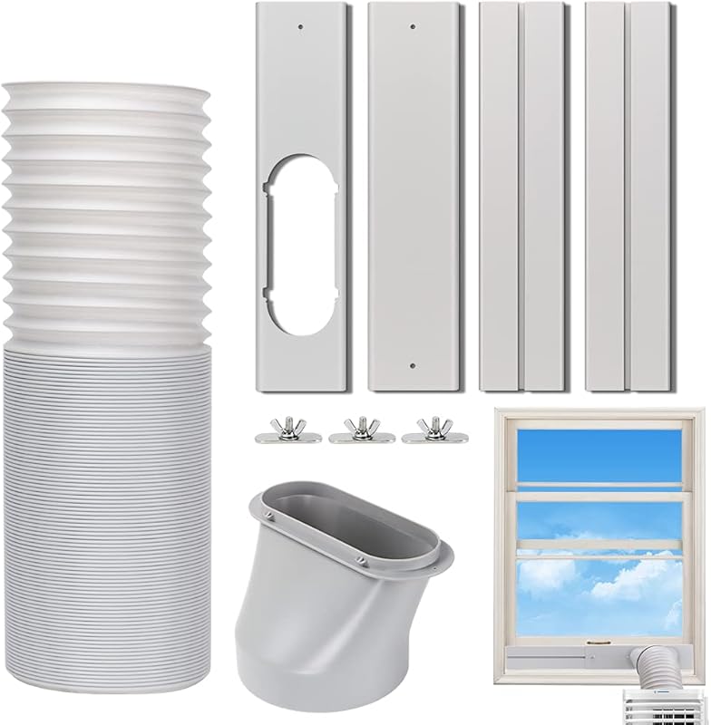 Portable AC Window Vent Kit: Adjustable Sliding Seal for 5.9