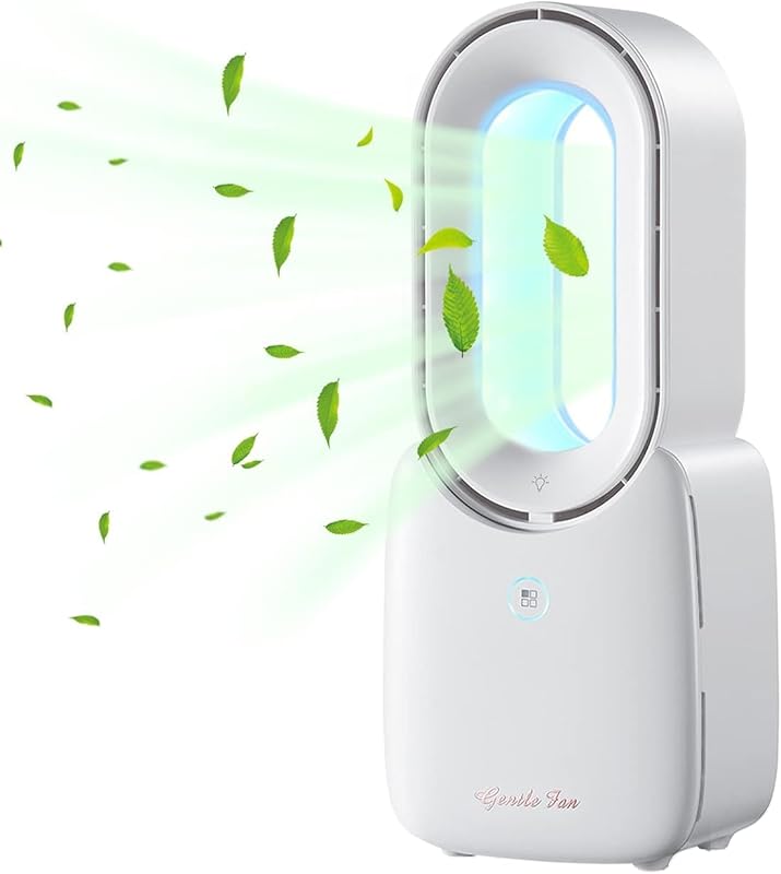LetMe Bladeless Desk Fan with LED Light and Touch Control for Office