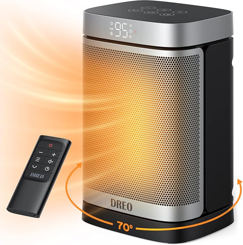DREO Space Heater, 1500W Portable Electric Heaters for Indoor Use, PTC