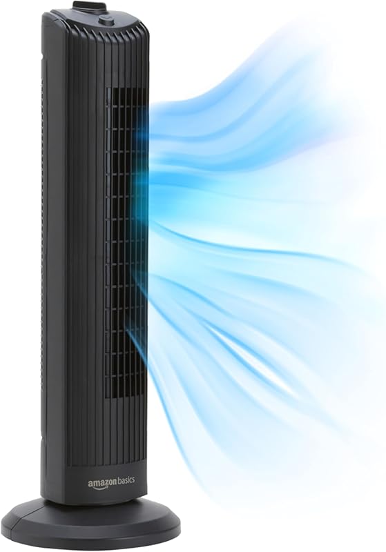 Amazon Basics 28-Inch Oscillating Tower Fan for Bedroom, Office, and L