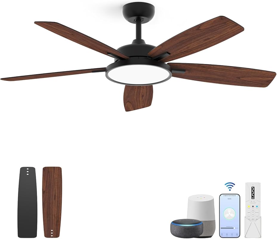 Roomratv 52 Inch Smart Ceiling Fan with Light,App Control,Ultra Silent
