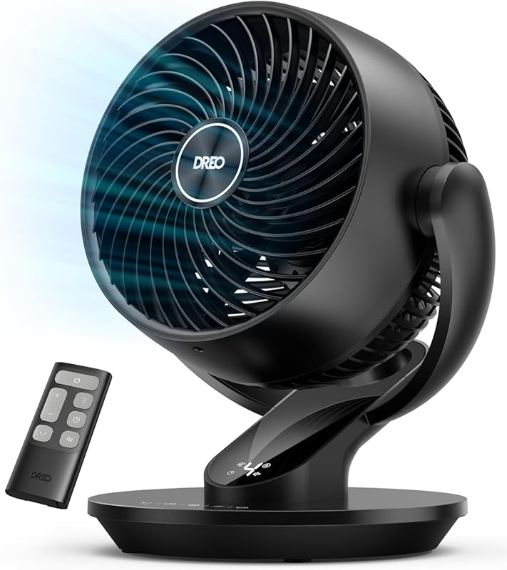 Dreo 13-Inch Oscillating Table Fan with Remote, 120° Tilt, and 4 Speed