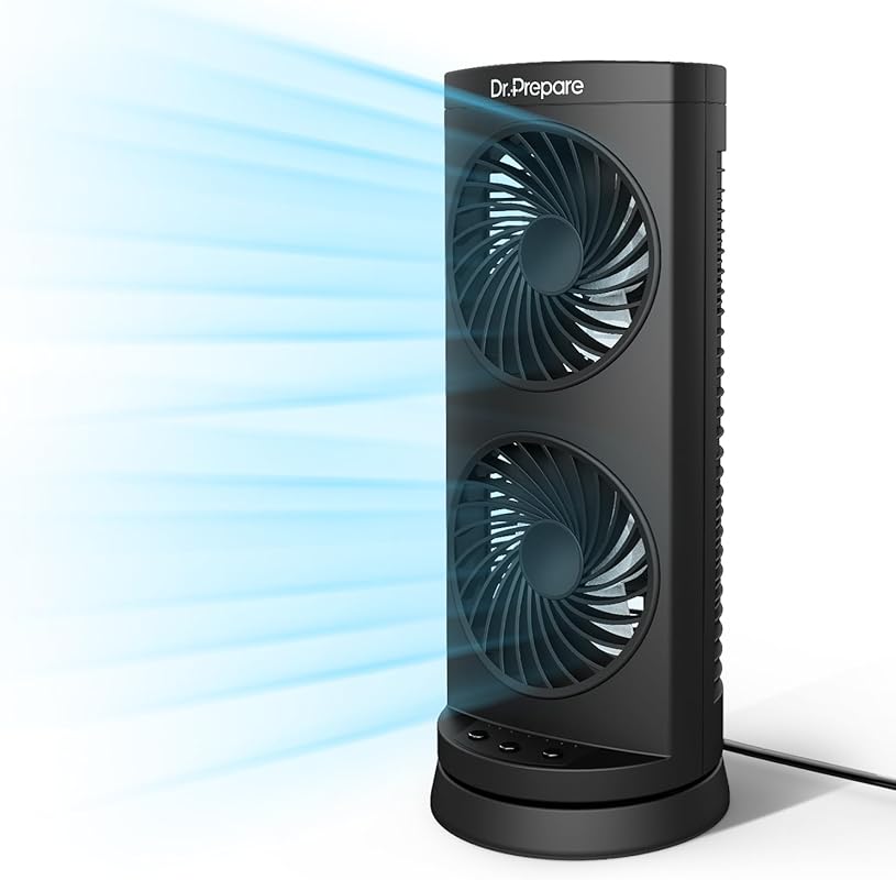 Dr. Prepare Oscillating Tower Fan with 3 Speeds and Timers for Office 